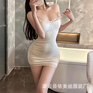 Lingerie sexy Manyu, décolleté en V profond, buste révélé, uniforme moulant, nouveau style, chemise de nuit en dentelle pure et sexy, 9269 - Product Image 5