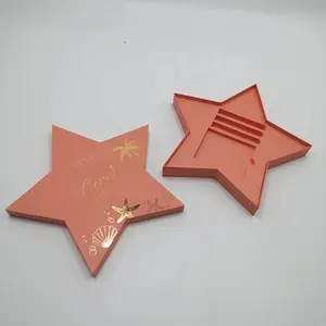 Hot Gold Stamping Logo Gift Box With EVA Foam Luxury Star Shape Gift Box For Presents Wedding Party Cosmetics Packaging Box