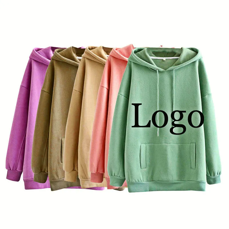 Popular Custom Plain Pullover Colorful Made Essentials Embroidery Logo Fleece Hoodies Women Hoodie For Set