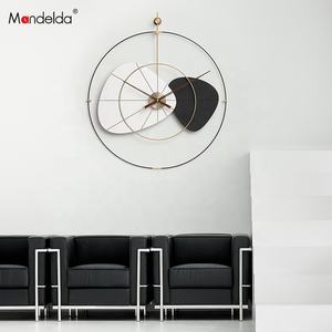 Mandelda Handmade Nordic Style Metal <strong>Clock</strong> Wall Art Home Decor Iron Circle Ring Simple Modern <strong>Clock</strong> <strong>for</strong> Living Room Art - Product Image 3