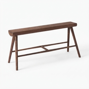 Sumiko small <b>stool</b> made of high quality teak wood, perfect for a rustic semi-<b>outdoor</b> space, with natural elegance - Product Image 1
