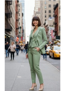 Traje de Pantalón de Tres Piezas para Mujer con Blazer, Chaleco y Pantalones, Atuendo Formal para Invitadas de Boda, Conjunto de Ropa Profesional para Negocios - Product Image 1