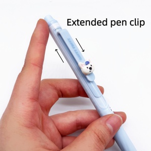 ปากกาเจลแบบกดลายสัตว์น่ารัก พร้อมยางลบในตัว หัวลบแบบกระสุน ยางลบแบบนุ่ม สีฟ้า ขนาด 0.5 มม. ใช้ได้ทั้งที่ทำงานและที่โรงเรียน - Product Image 3