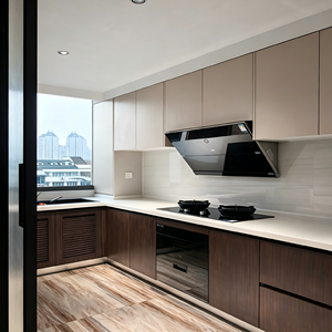 Juego de Muebles de Cocina Franceses Modernos con Paneles <span class=keywords><strong>OSB</strong></span> Personalizables, Acabado Pintado de Lujo, Múltiples Opciones de Color - Product Image 4
