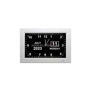 Multi Languages Wall Desk Alarms Clock 8" Inch IPS Screen Digital Analog Alzheimers Dementia Clock With English Dutch Manual