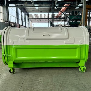 Rural street vehicle-mounted sanitation molded garbage bins, park mobile garbage bins with wheels and detachable carbon steel - Product Image 1