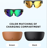 Lunettes de soleil sportives ultra-intelligentes Q02 avec contrôle par application HD 1200P pour la conduite en extérieur, lunettes intelligentes IA avec étui de chargement