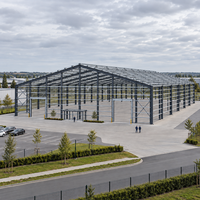 Bâtiment en structure métallique EN S355 pour entrepôt, usine, bureau, atelier industriel de grande hauteur avec panneaux en laine minérale