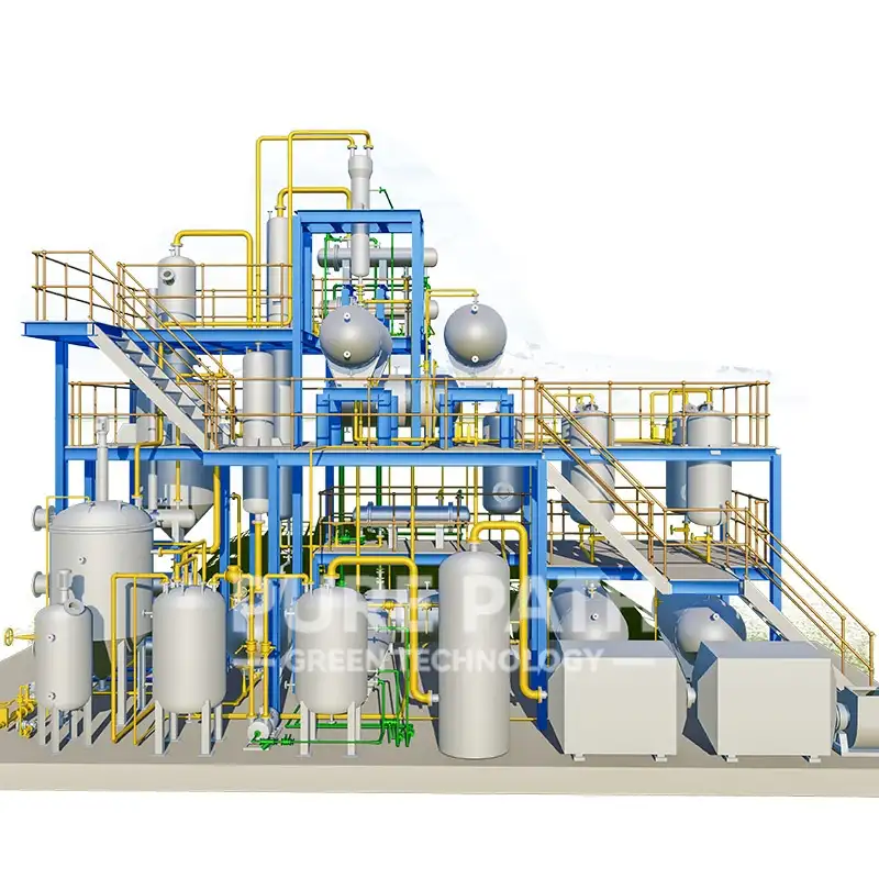 2-50 Tpd Afval Motor Olieraffinage Plant Gebruikt Motorolie Op Diesel Recycling Machine