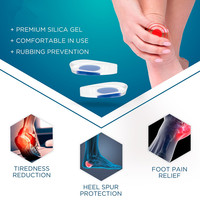 Coupelles de talon pour tendinite d'achille et fasciite plantaire Lot de 2 inserts de chaussures en gel pour le soulagement de la douleur au talon, pour femmes et hommes