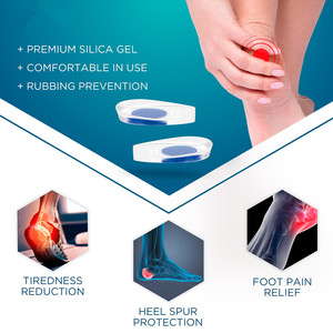 Coupelles de talon pour <span class=keywords><strong>tendinite</strong></span> d'achille et fasciite plantaire Lot de 2 inserts de chaussures en gel pour le soulagement de la douleur au talon, pour femmes et hommes - Product Image 2