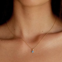 Glowluxe Luxe Femmes 925 Argent Sterling Bijoux Naissance Pierre Collier Pour Femmes