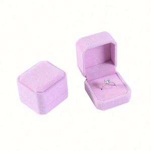 Portable Velvet Rectangle <b>Ring</b> <b>Box</b> Jewelry Gift Display Case with Leather Lining for <b>Rings</b> Travel Companion - Product Image 6