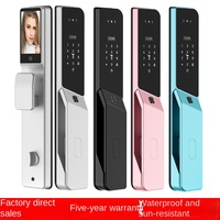 Serrure de porte intelligente étanche avec empreinte digitale, clavier et reconnaissance faciale 3D pour porte en bois massif, usage domestique, compatible TUYA, contrôle électronique à distance
