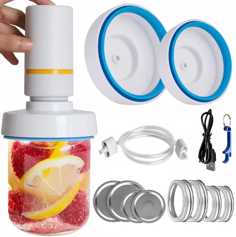 13in1 Automatic Can Sealer Pump Set for Mason Wide Regular Mouth Jars Foodsaver Vacuum Sealer Kit