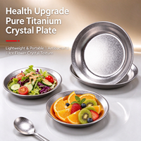 Assiette de table en titane pur, antibactérienne, anti-moisissure, empilable, ultralégère, de qualité alimentaire, pour la maison, le camping en plein air, vaisselle portable
