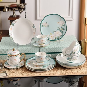 Hot Selling White Peony Series Exquisite Bone China Tableware For Hotel - Product Image 1