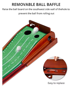 Tapis de putting de golf professionnel en PP et bois massif avec design ambidextre pour l'entraînement de récupération de balle - Product Image 6