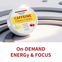 Sachets Énergétiques Antioxydants Naturels à 100 mg de Caféine, Marque Privée OEM, Améliorent la Concentration, Sachets Nootropiques à Croquer pour Adultes