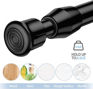 מוט וילון מתכת מודרני ברזל מוט וילון-כבד חובה כבד נגד התקנה ללא קידוח התקנה קפיץ - Product Image 4