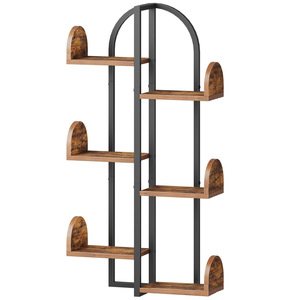 <b>Wall</b> Mounted Shelf 6 Tier Wooden Storage Rack Multifunctional <b>Display</b> Organizer For Books And Decorative Items - Product Image 5