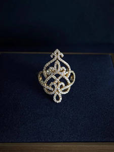 Anillo de cóctel de plata 925 elegante declaración filigrana Art Deco Vintage inspirado diamante fiesta regalo para mujer - Product Image 4