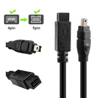 Kabel Adaptor IEEE 1394 FireWire 800 ke 400, Kabel Data 9-Pin ke 4-Pin YR-1394-3 18/3/45 Meter