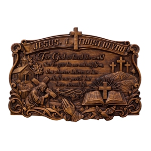 Placa de Madera con Versículo Bíblico Juan 3:16, Decoración Cristiana para Iglesia, Hogar, Sala de Oración, Regalo - Product Image 1