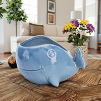 Maison balcon paysage créatif décoratif Pot de fleur succulente planteur Pots mignon bleu baleine Pot de fleur en céramique