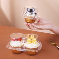 Boîte à Cupcake Conteneur à Gâteau Mini Boîte à Papier à Cupcake Transparent Jetable Unique ou Deux Aliments PET Cupcake Emballage XL Blister