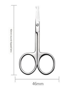 Tijeras curvas para cutículas de acero inoxidable, tijeras ergonómicas para manicura y pedicura, cortador de vello de nariz, 3 uds. - Product Image 4