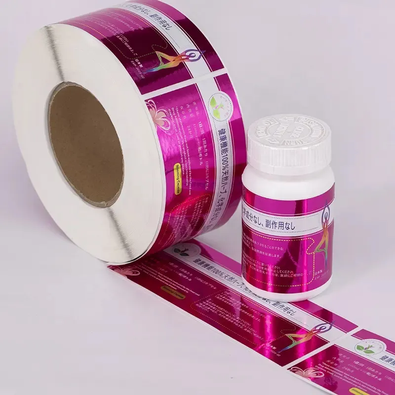Hochwertiger luxuriöser druck kleiner kundenspezifischer verpackungs-aufkleber für gesundheitsprodukte vitamin-supplement-etiketten