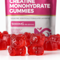 Gummies de Créatine Monohydrate en Gros pour Adultes 5000mg Micronisée Sans Sucre Fraise pour la Croissance Musculaire, l'Endurance et le Sport