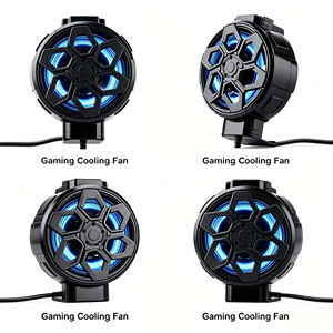 พัดลมระบายความร้อนโทรศัพท์มือถือแบบหนีบ USB พร้อมไฟ LED, พัดลมระบายความร้อนโทรศัพท์แบบพกพาเสียงเบาสำหรับเล่นเกมและไลฟ์สด - Product Image 2