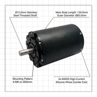 Moteur étanche D85L134 10 kW 13,6 kW 93,105,120,140,170,210,240,280 KV 45 km/h pour E-foil Planche de surf électrique 14000 tr/min Jet sous-marin