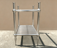 Pieds de table en acier inoxydable poli, finition miroir chromé brillant, socle de meuble pour bars, pubs, restaurants, salons, casinos