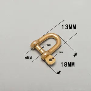 Handbag Accessories Jewelry Chain Making D Ring Accessories High Quality Solid Brass Horse Shoe Buckle