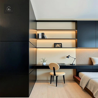 XINGRUO Armoire Moderne Personnalisée avec Bureau et Étagères Intégrés, Armoire OEM sur Mesure