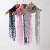 Écharpe ajourée en maille 38*170cm pour femme, châle scintillant léger ajouré pour soirée, fête, mariage