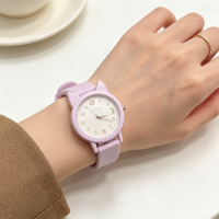 Nouvelle Montre à Quartz Tendance pour Femmes et Filles, Affichage Numérique Coloré, Cadran Chat, Bracelet en Silicone Confortable, Étanche, Vente en Gros