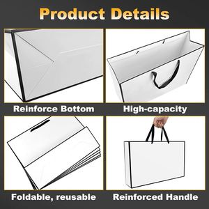 Customized Luxury <b>Gift</b> Paper <b>Bags</b> Ivory Board Zipper Top Custom Logo Colors for Shoes Clothing Packaging-Eco-Friendly Wholesale - Product Image 3