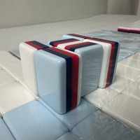 Mahjong en acrylique personnalisé, motif multicouche blanc et bleu, gravure 12 mm, peinture UV faite à la main pour le camping