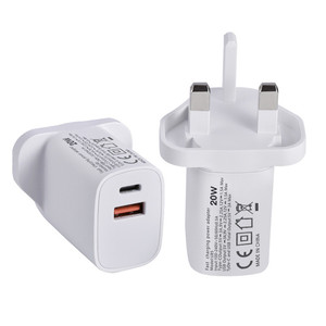 Pour <span class=keywords><strong>iPhone</strong></span> 12 USB-C PD 20W Adaptateur <span class=keywords><strong>Chargeur</strong></span>, pour Samsung USB-A QC3.0 Adaptateur De Charge Rapide Double Port PD QC3.0 <span class=keywords><strong>Chargeur</strong></span> Rapide - Product Image 2