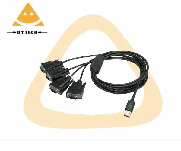 DYTECH USB 2.0 to 4 Port RS232 Serial Cable RS232 DB9 to USB2.0 FTDI Chipset Converter Cable for computer tablet set-top box
