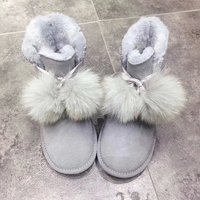 Chaussures d'hiver antidérapantes pour femmes, bottes de neige imperméables et chaudes doublées de fourrure pour l'extérieur