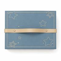 Boîte cadeau créative à couvercle rabattable en carton épais avec estampage à chaud doré, doublure en éponge, recyclable, pour anniversaire d'enfants