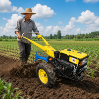 Mini-tracteur agricole diesel à roues, motoculteur, tracteur à conducteur marchant 24 CV, nouvelle haute productivité