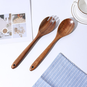 Cuillère à soupe longue en teck de style japonais, antidérapante, résistante aux hautes températures, pour restaurant, ramen, ustensiles de cuisine, vente en gros - Product Image 3