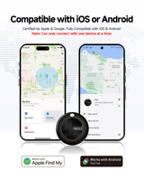 MiLi MiTag - Localizador GPS Inteligente Compatible con Apple Find My y Google Find My Device, Sistema Dual, Resistente al Agua IP65, Alternativa a AirTag