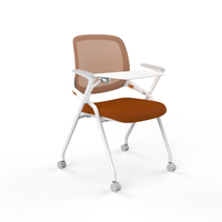 Chaise de conférence ergonomique en maille au design moderne, dossier réglable, chaise de conférence pliable avec tablette d'écriture